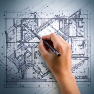 Firefly Una mano dibujando un plano arquitectonico 67974